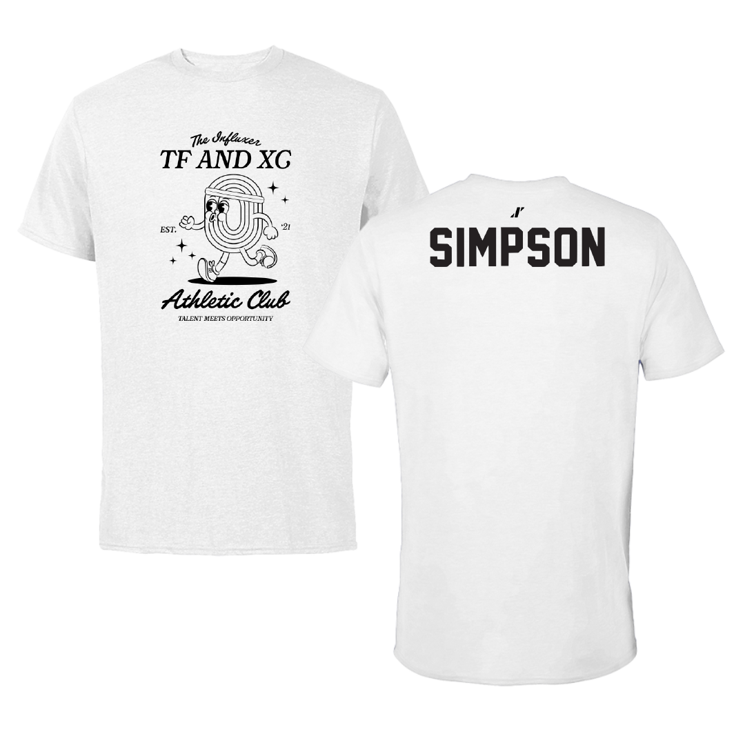 TF and XC White Influxer Athletic Club Tee - Jacob Simpson