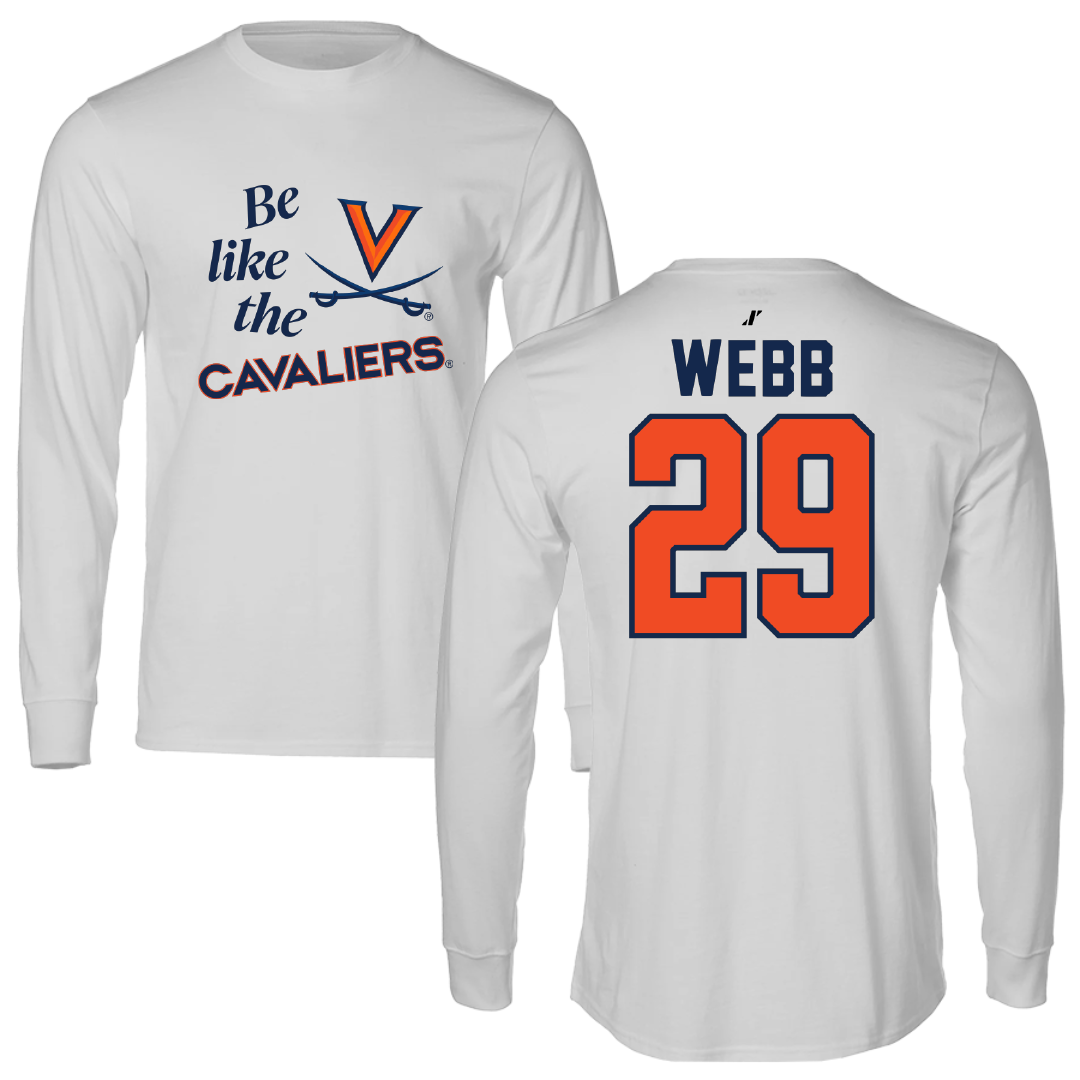 University of Virginia Lacrosse Light Gray Be Like Us Performance Long Sleeve - #29 Cece Webb
