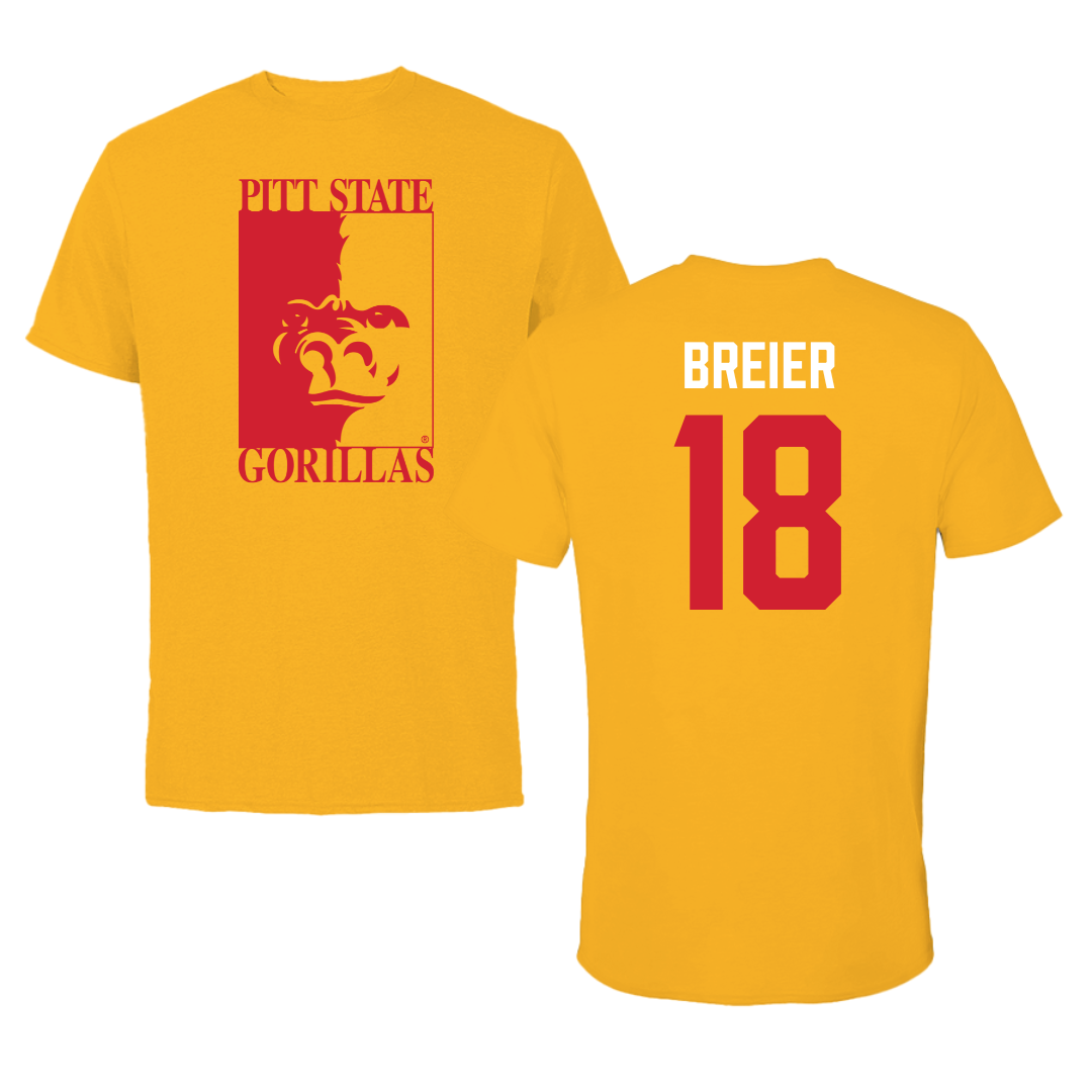 Pittsburg State University Volleyball Gold Tee - #18 Emma Breier