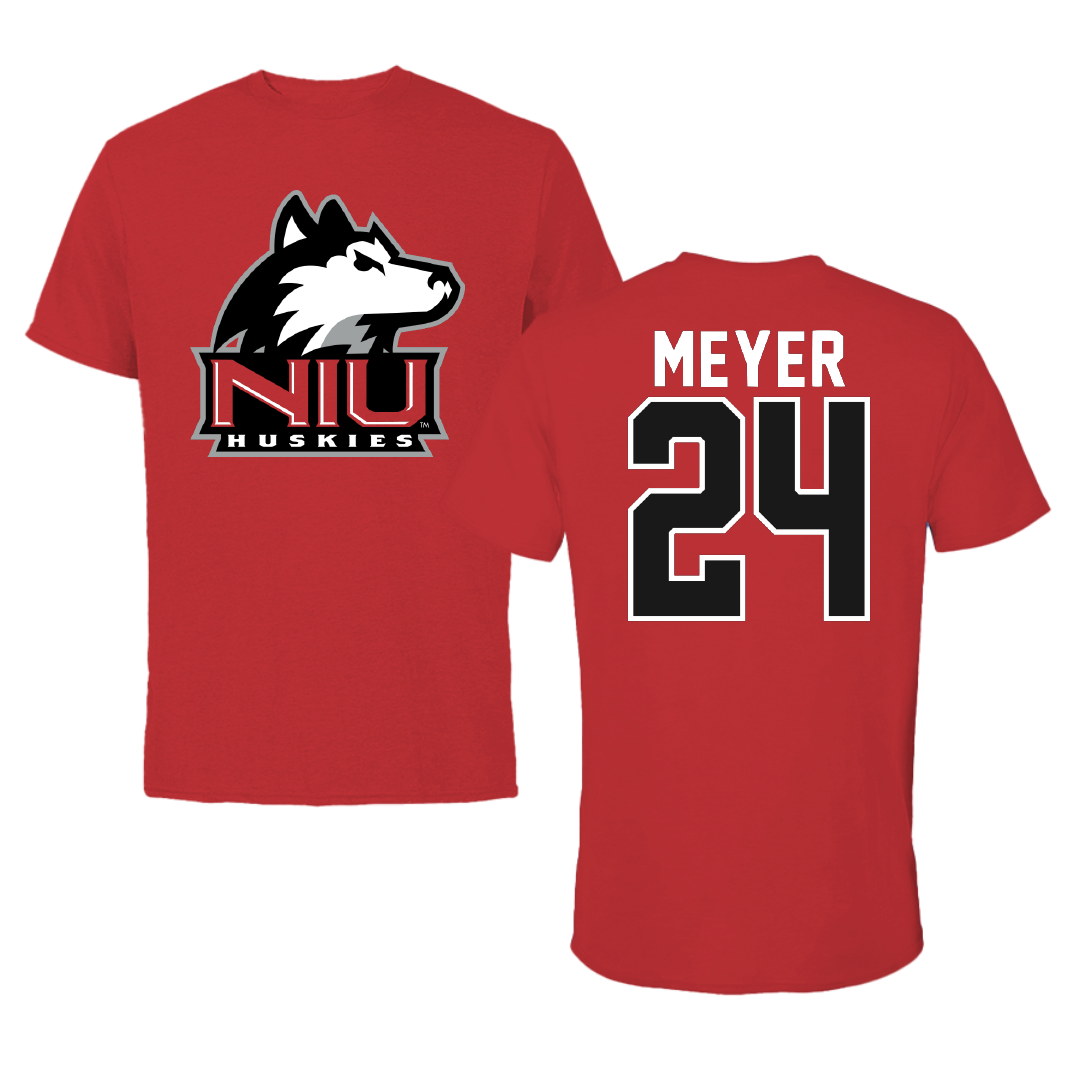Northern Illinois University Baseball Red Tee - #24 Tommy Meyer