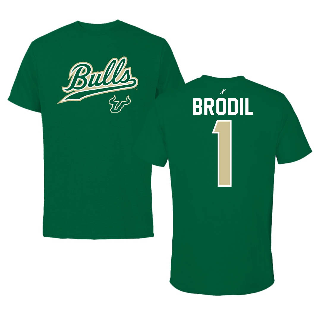 University of South Florida Baseball Green General Performance Tee - #1 Marcus Brodil