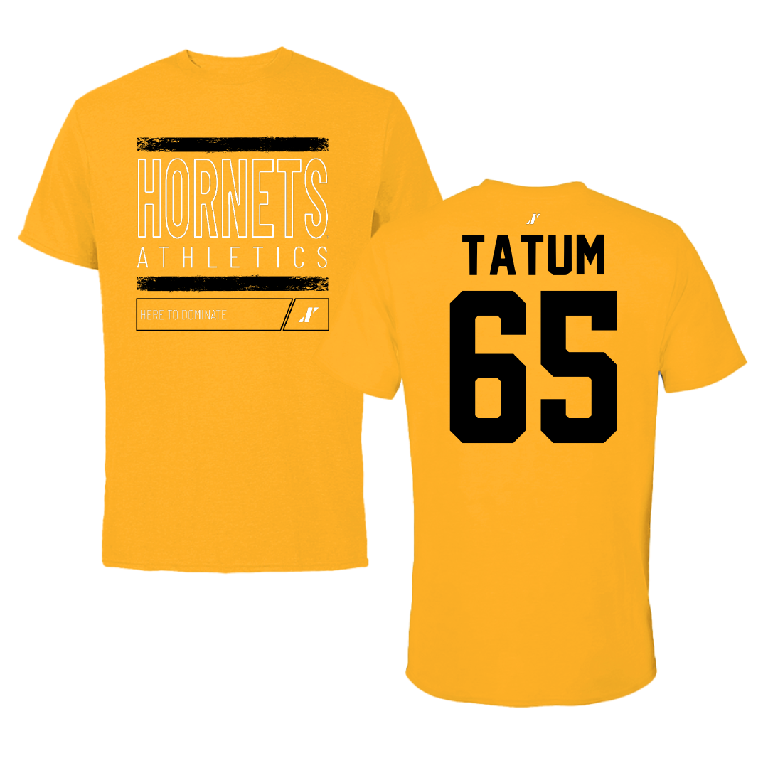 Alabama State University Football Gold Dominate Tee - #65 Jvyon Tatum