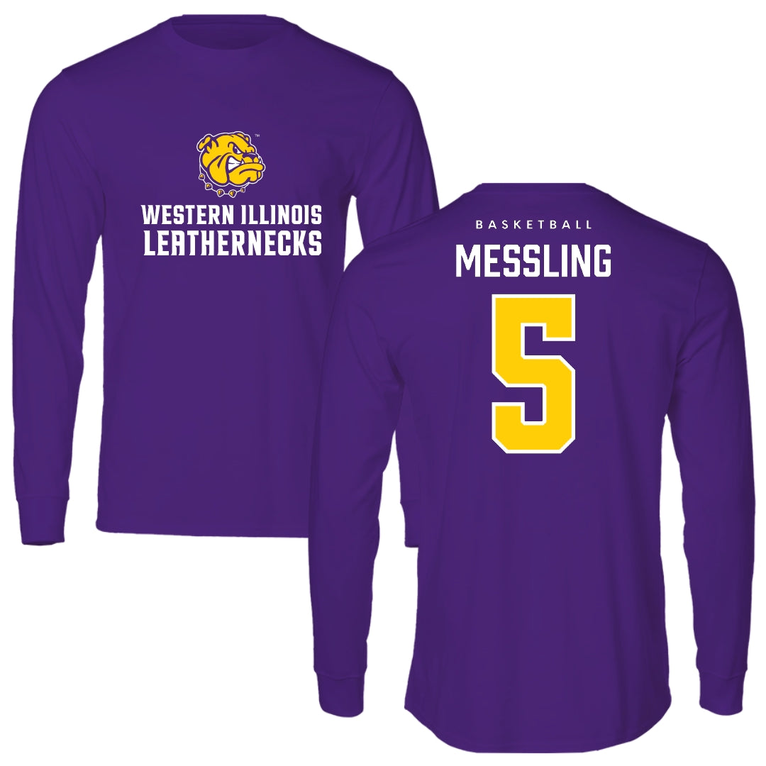 Western Illinois University Basketball Purple Performance Long Sleeve - #5 Maria Messling