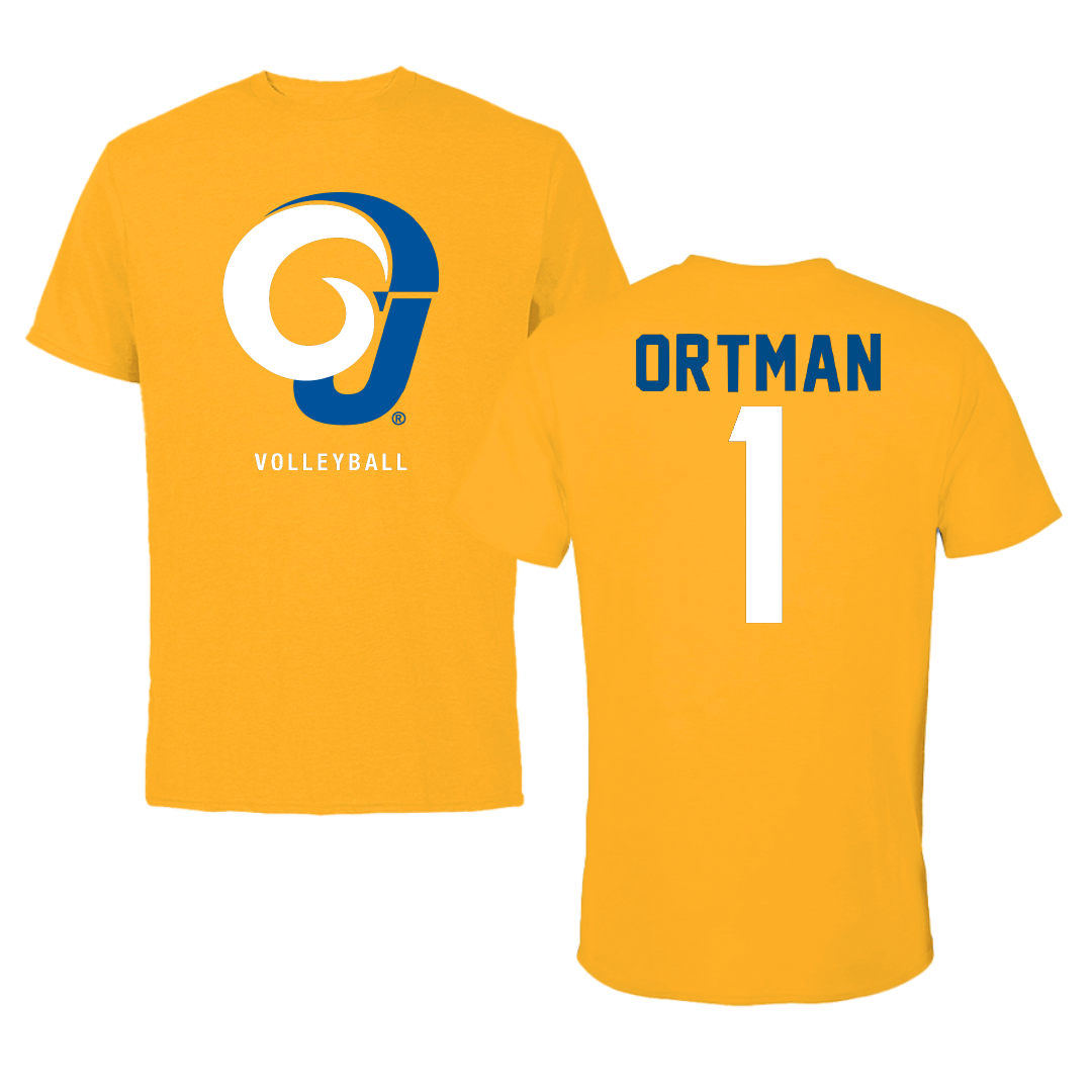 Angelo State University Volleyball Gold Performance Tee - #1 Adeline Ortman