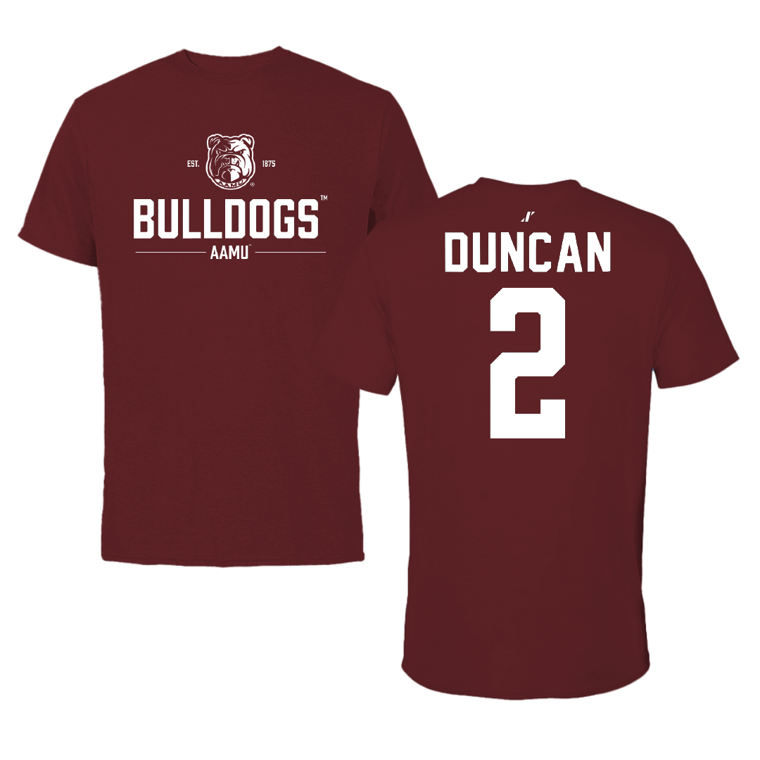 Alabama A&M University Baseball Maroon General Performance Tee - #2 Kylan Duncan