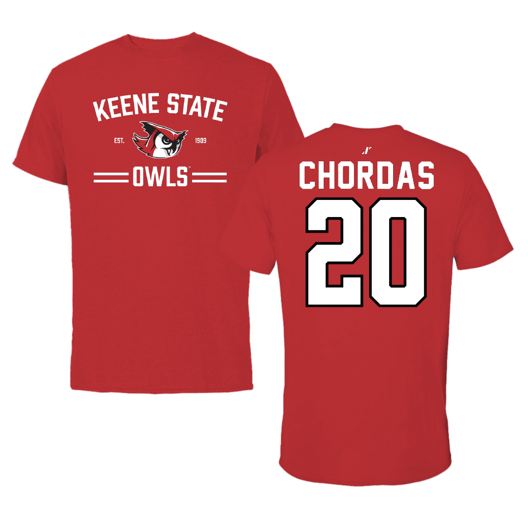 Keene State College Softball Red General Performance Tee - #20 Callie Chordas