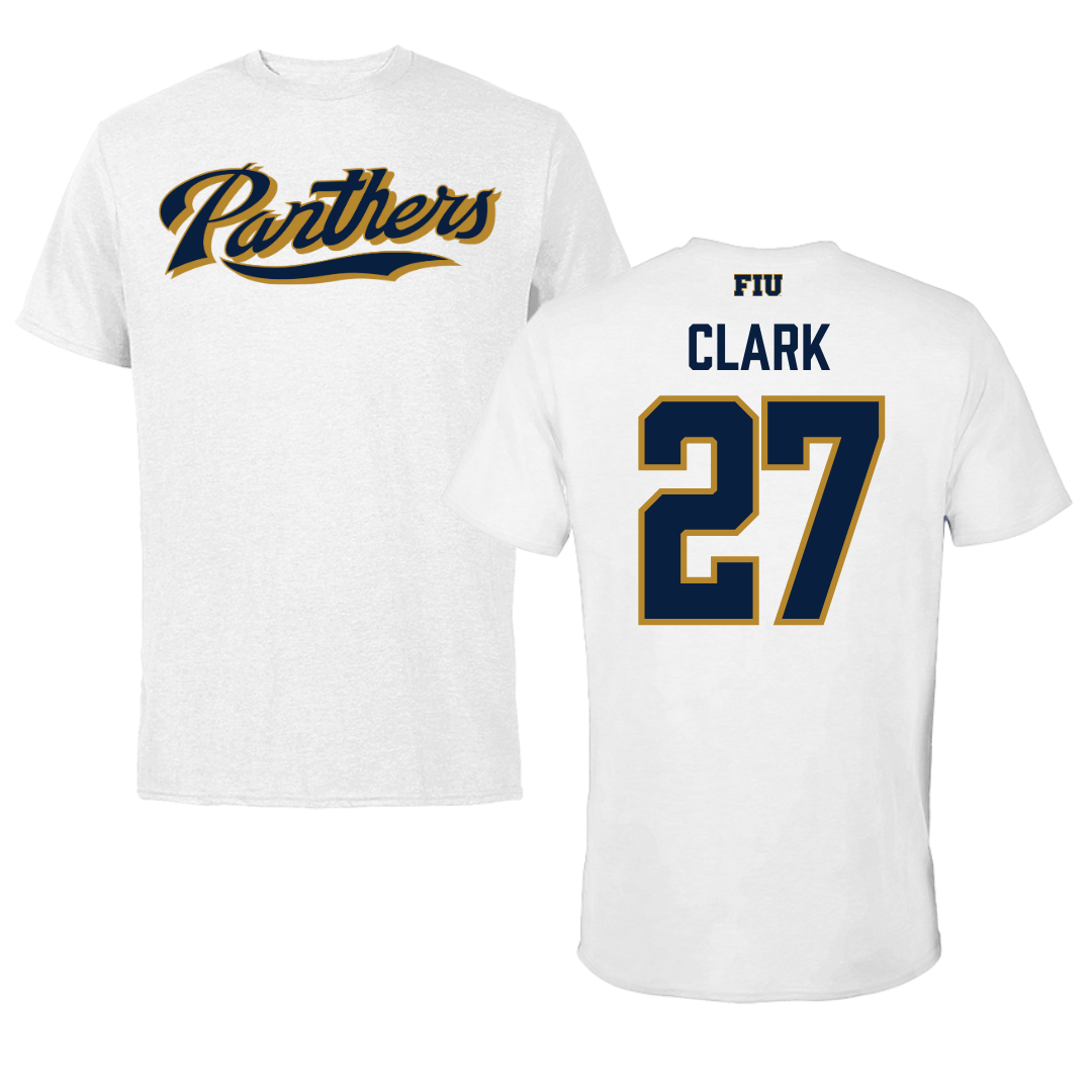 Florida International University Football White Tee - #27 Mister Clark