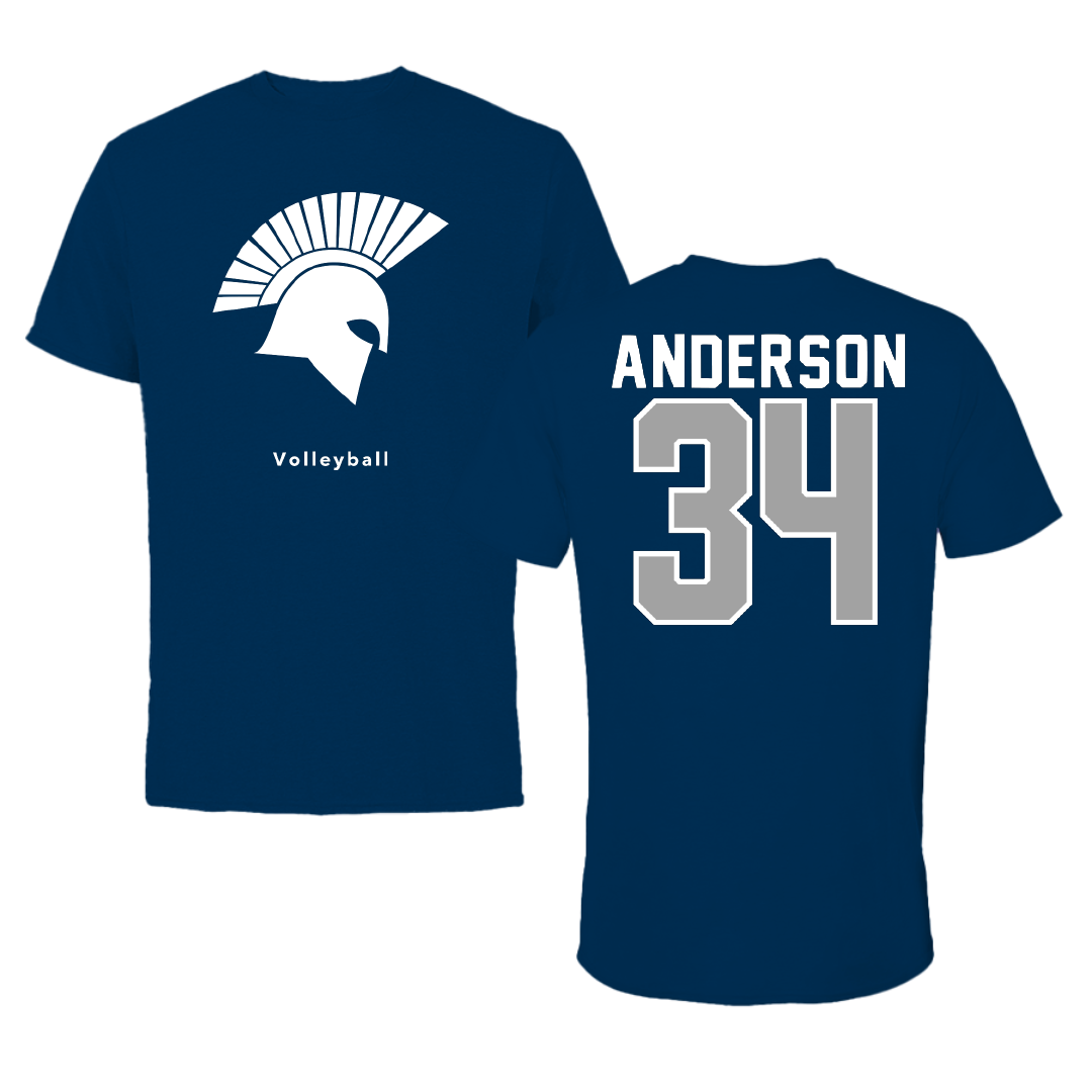 Missouri Baptist University Volleyball Navy Performance Tee - #34 Michael Anderson