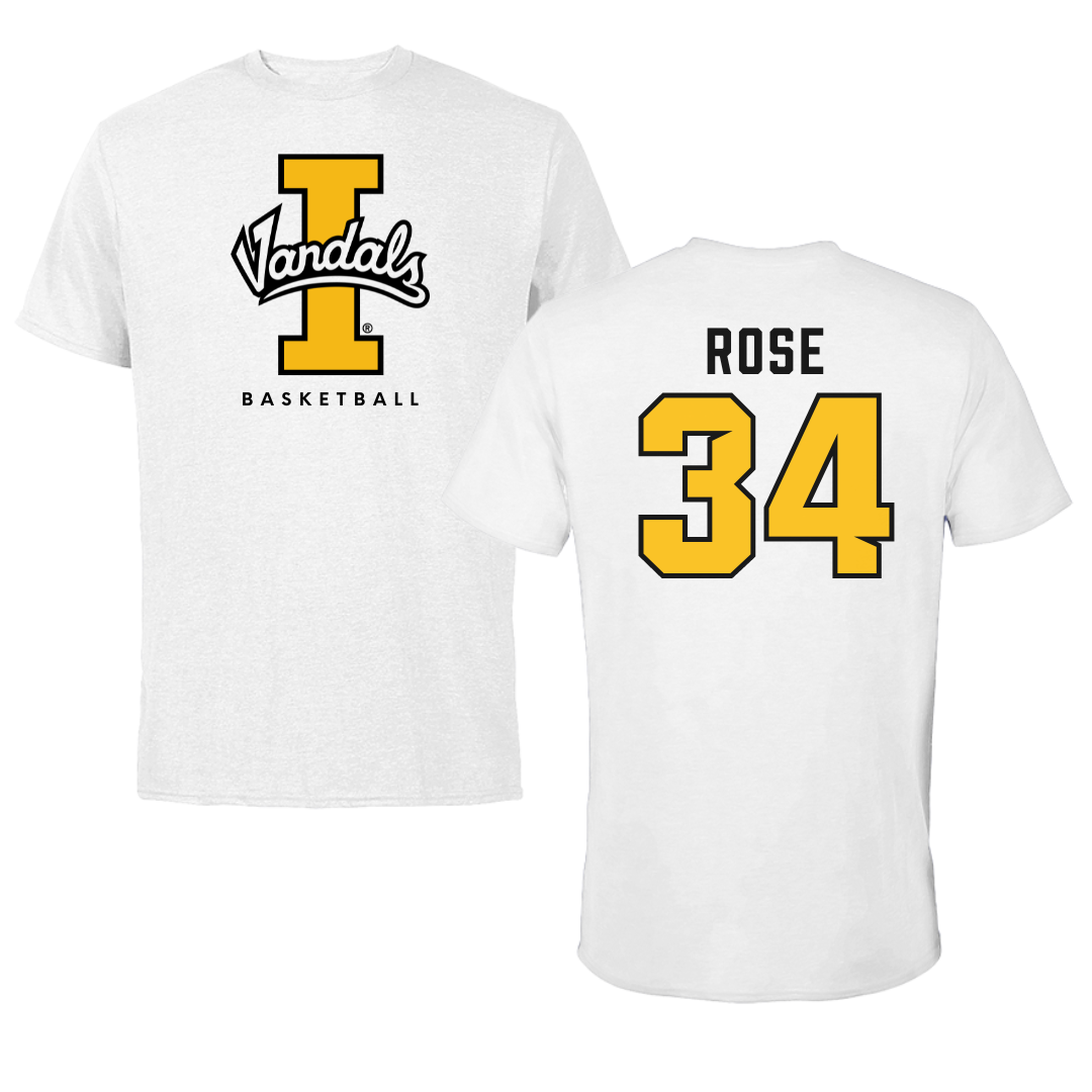 University of Idaho Basketball White Vandals Performance Tee - #34 Kyson Rose
