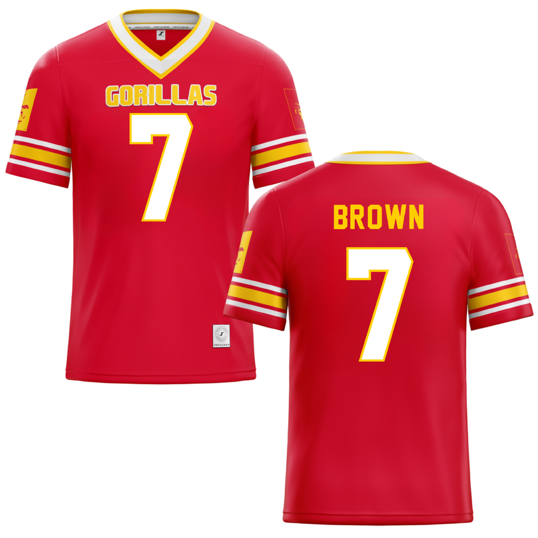 Pittsburg State University Red Football Jersey - #7 Matthew Brown