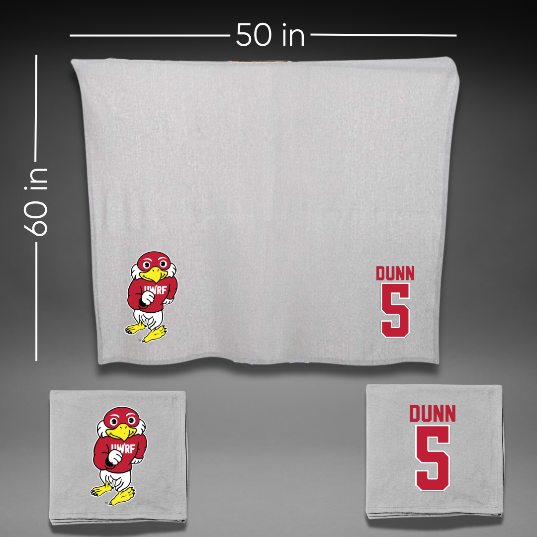 University of Wisconsin-River Falls Ice Hockey Gray Blanket - #5 Mackenzie Dunn