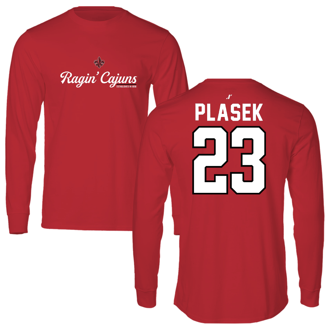 University of Louisiana at Lafayette Soccer Red General Long Sleeve - #23 Liberty Plasek