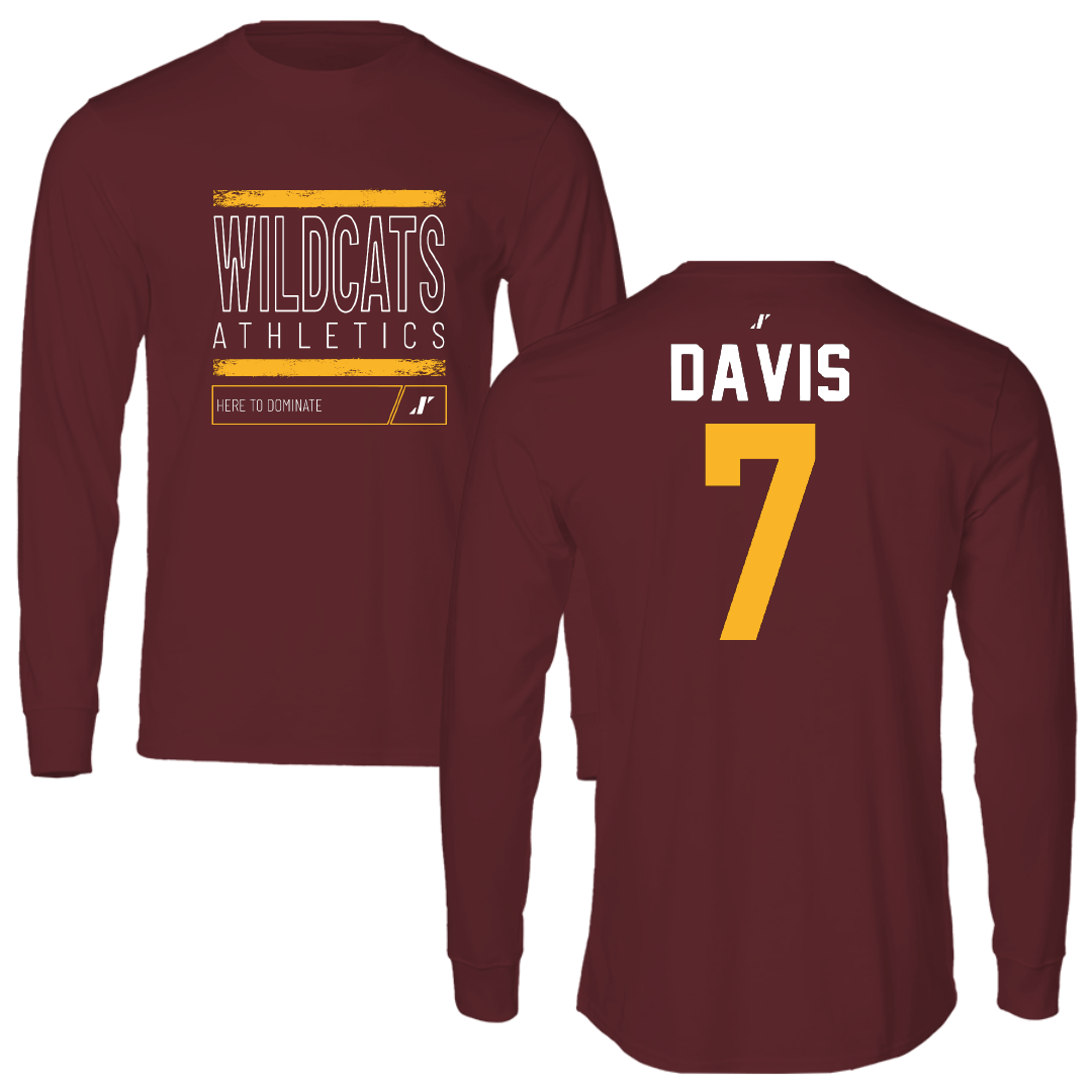 Bethune-Cookman University Softball Maroon Dominate Performance Long Sleeve - #7 Joslynn Davis