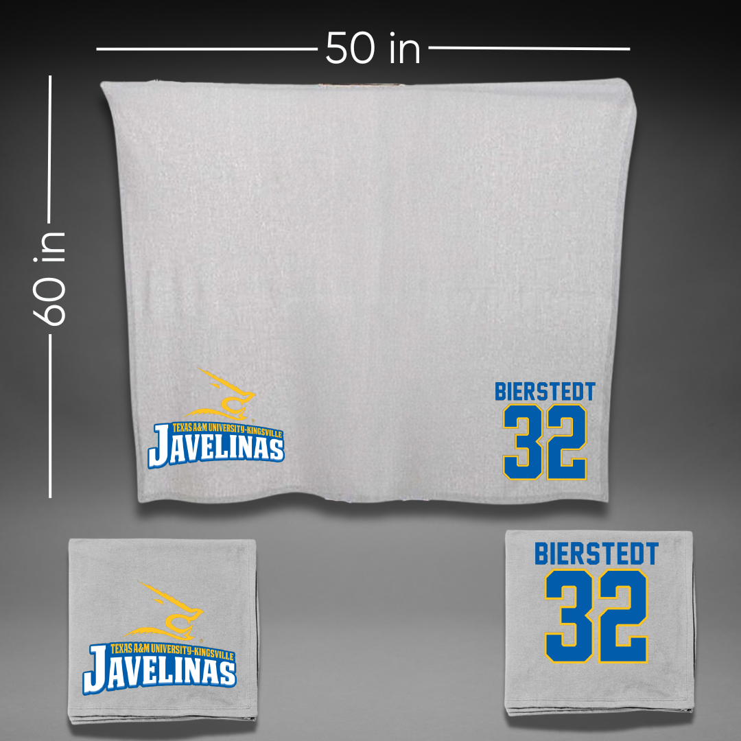 Texas A&M University-Kingsville Baseball Gray Javelinas Blanket - #32 Hondo Bierstedt