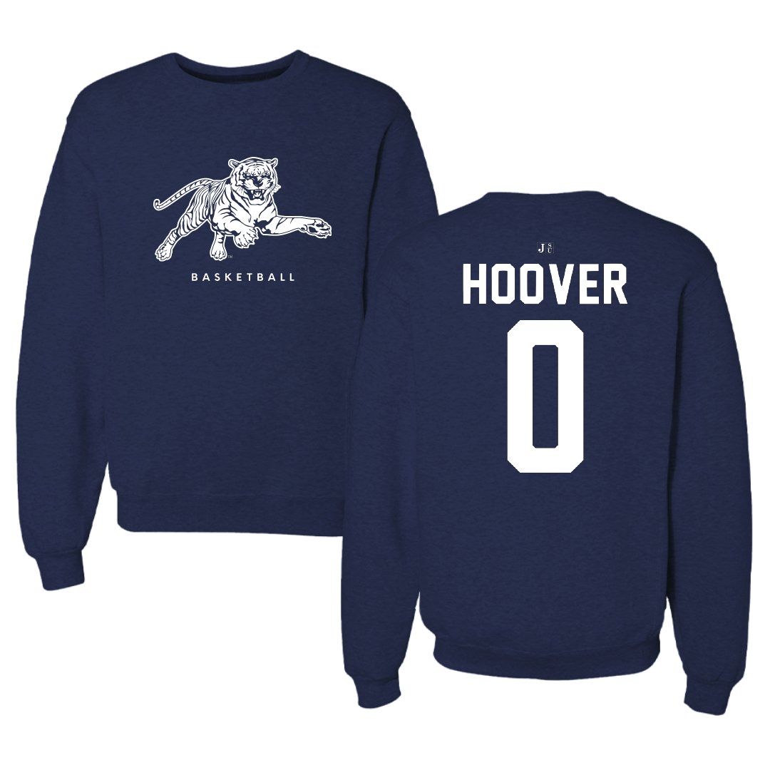 Jackson State University Basketball Navy Crewneck - #0 Tamarion Hoover