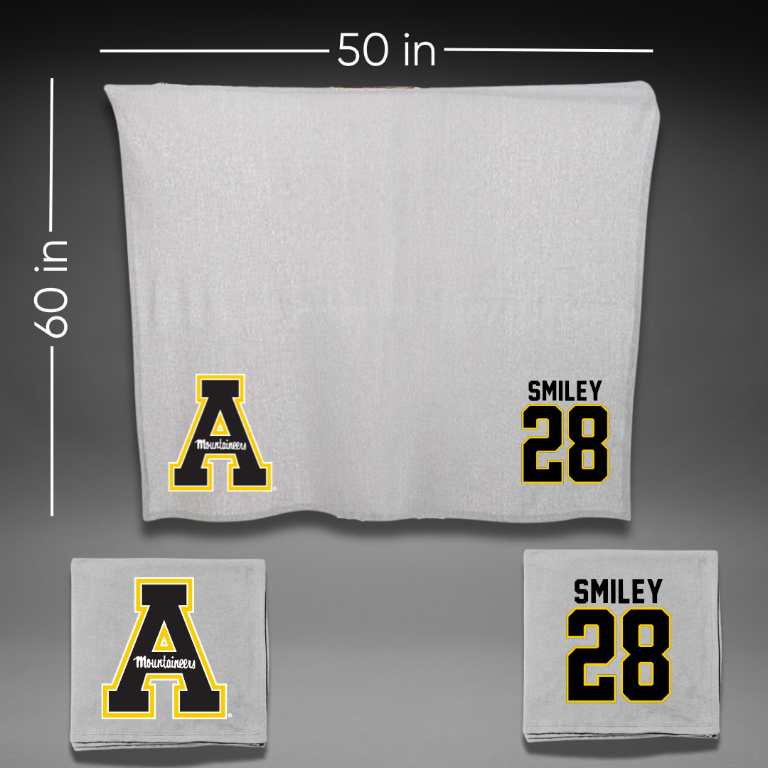 Appalachian State University Baseball Gray Blanket - #28 Graham Smiley
