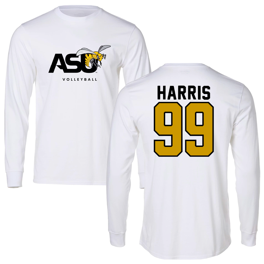 Alabama State University Volleyball White Long Sleeve - #99 Lyndsay Harris