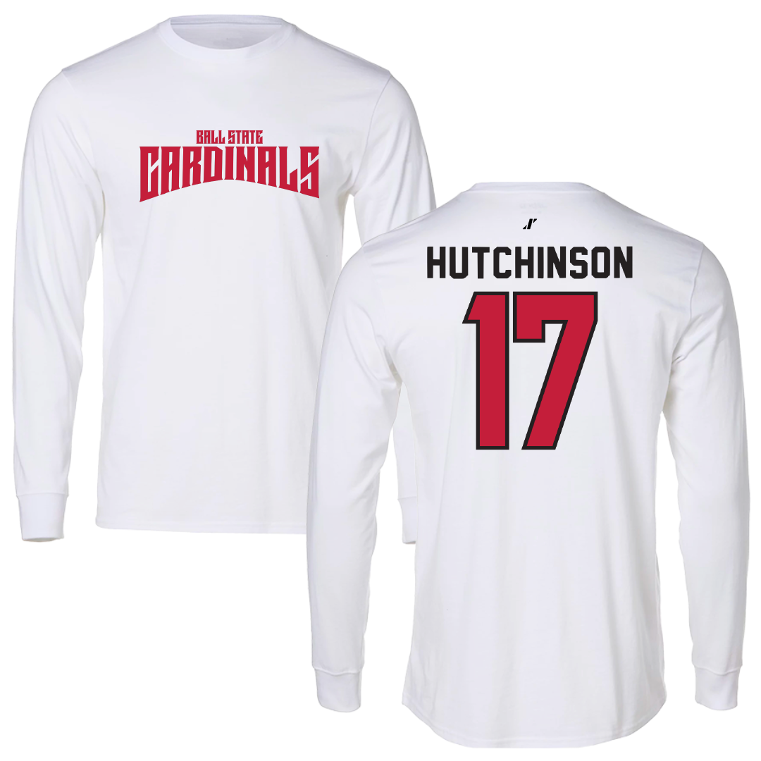 Ball State University Baseball White Classic Long Sleeve - #17 Connor Hutchinson