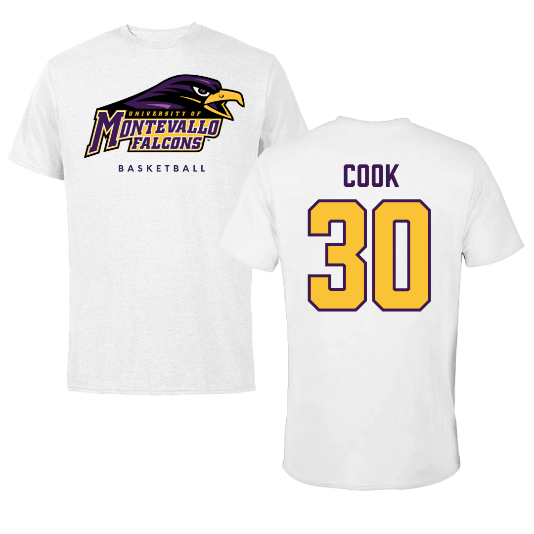 University of Montevallo Basketball White Performance Tee - #30 Savannah Cook