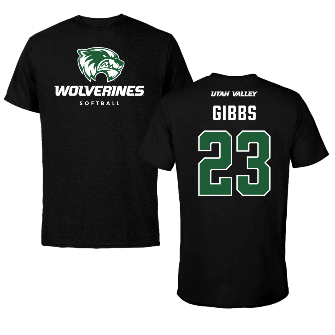Utah Valley University Softball Black Mascot Performance Tee - #23 Megan Gibbs