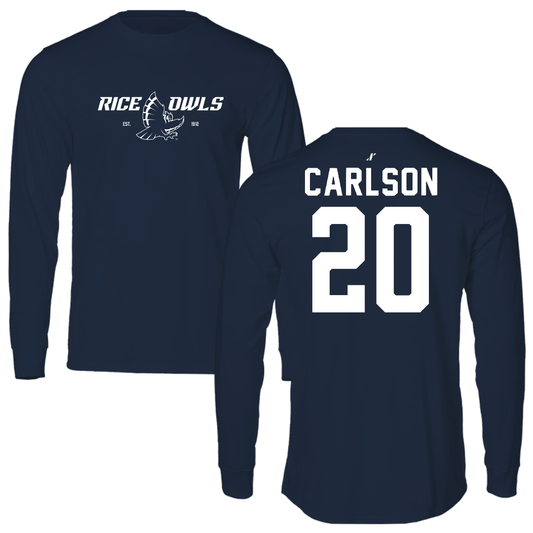 Rice University Baseball Navy General Long Sleeve - #20 Gunnett Carlson