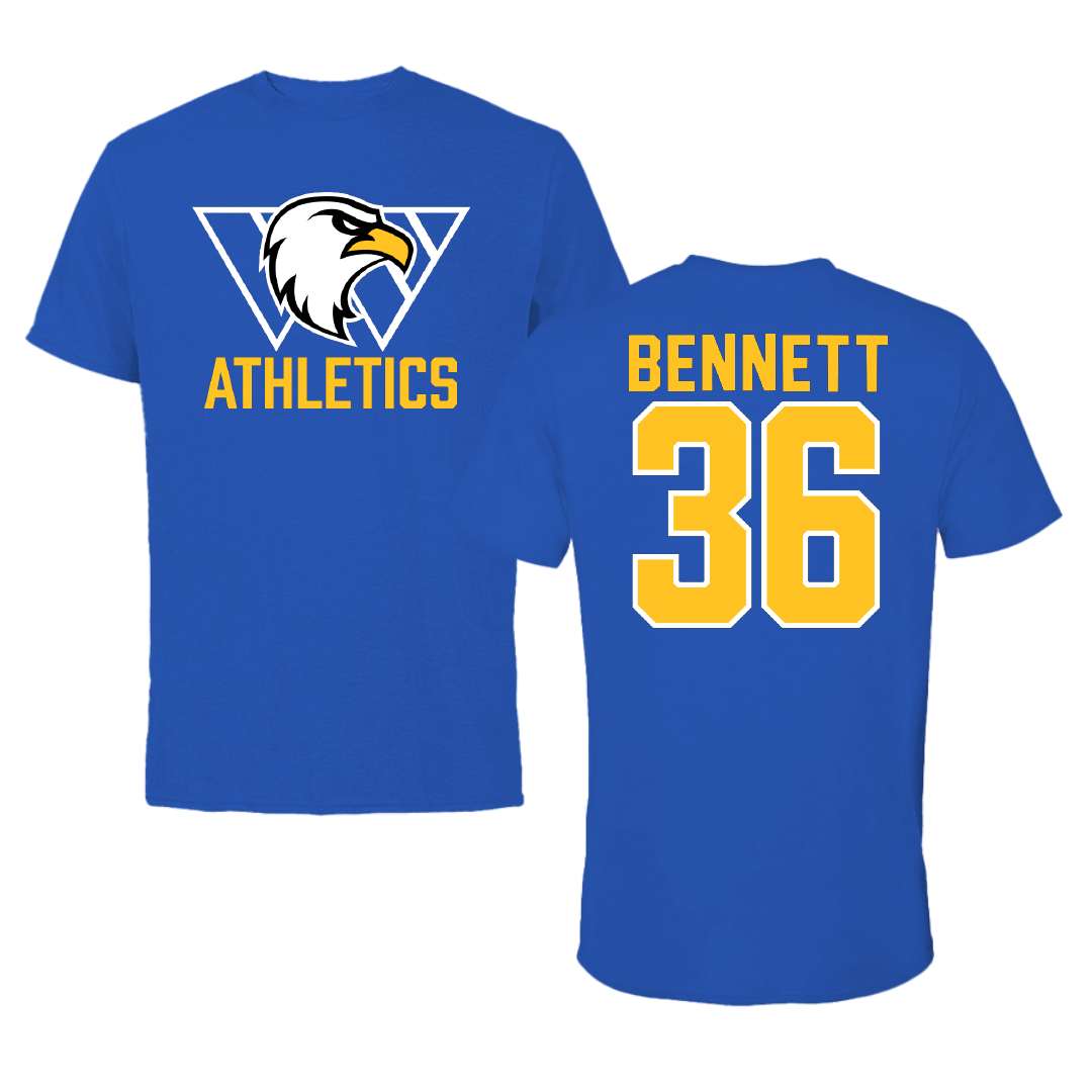 Williams Baptist University Baseball Blue Tee - #36 Benjamin Bennett