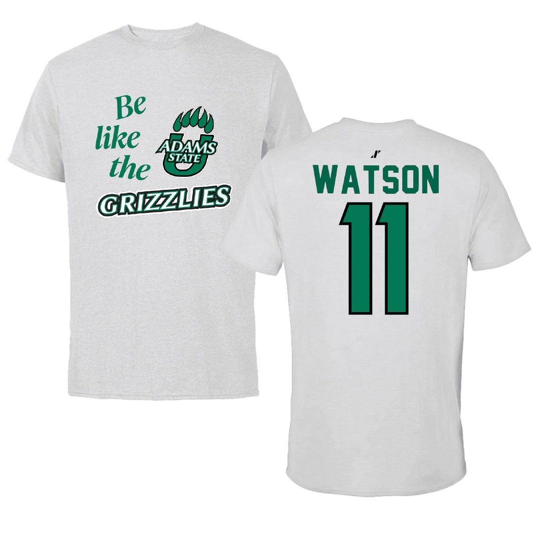 Adams State University Basketball Light Gray Be Like Us Tee - #11 Elaina Watson