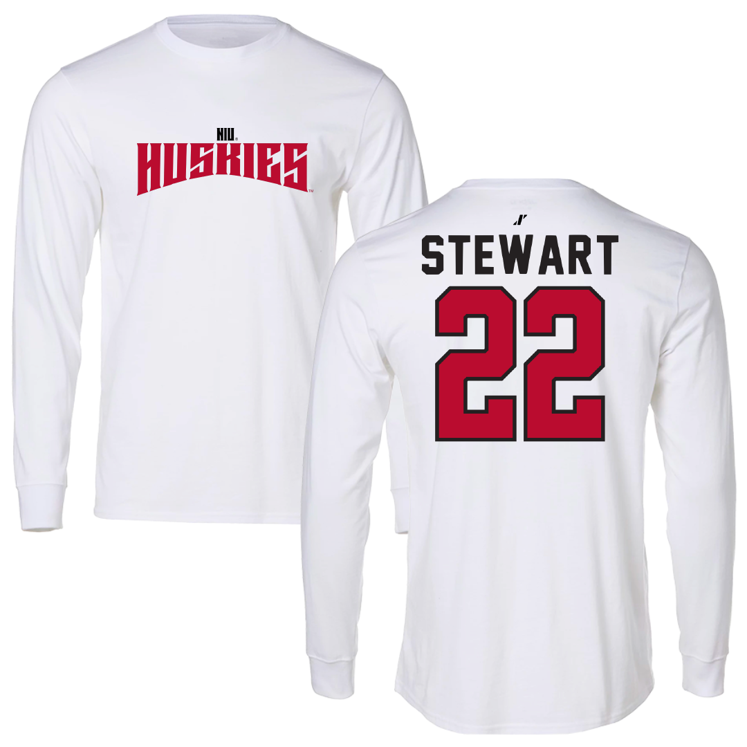 Northern Illinois University Softball White Classic Performance Long Sleeve - #22 Danielle Stewart