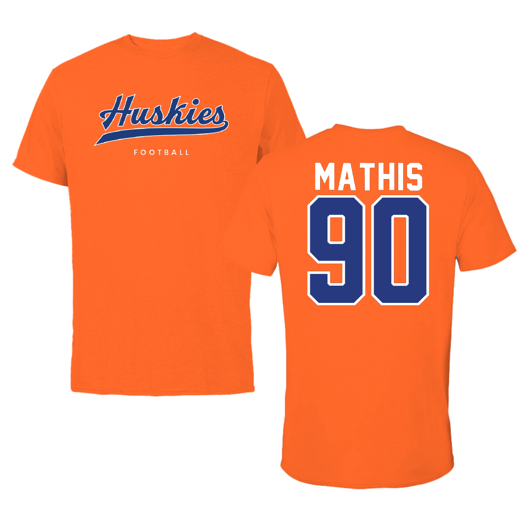 Houston Christian University Football Orange Tee - #90 Byron Mathis