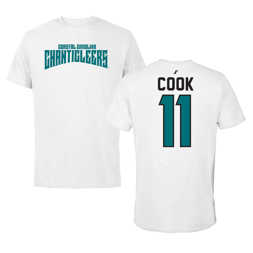 Coastal Carolina University Soccer White Classic Performance Tee - #11 Christian Cook