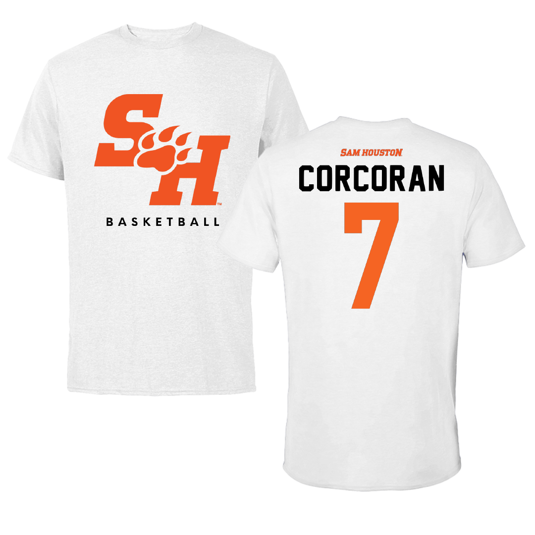 Sam Houston State University Basketball White Performance Tee - #7 Annika Corcoran