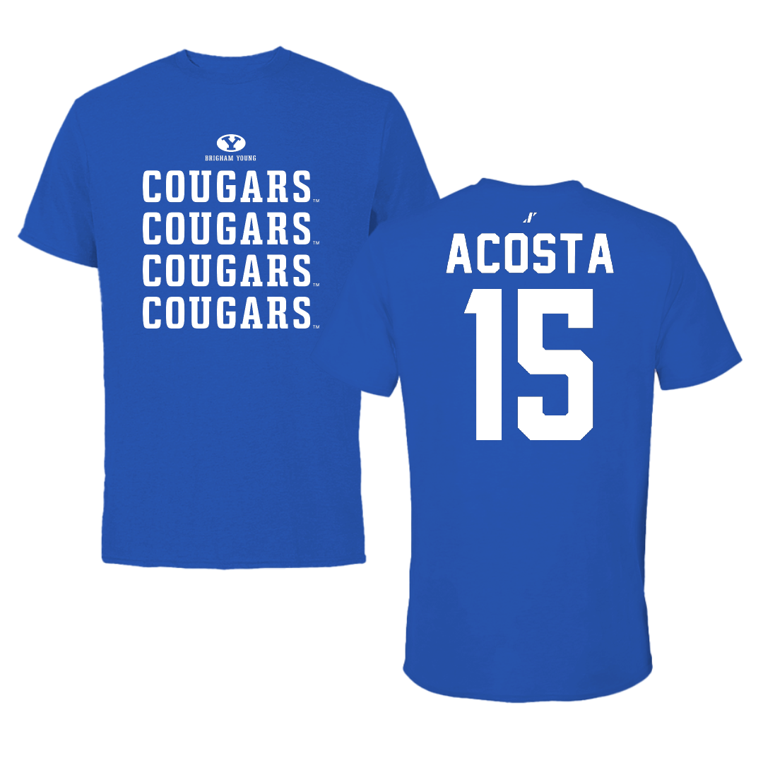 Brigham Young University Softball Blue General Performance Tee - #15 Danica Acosta