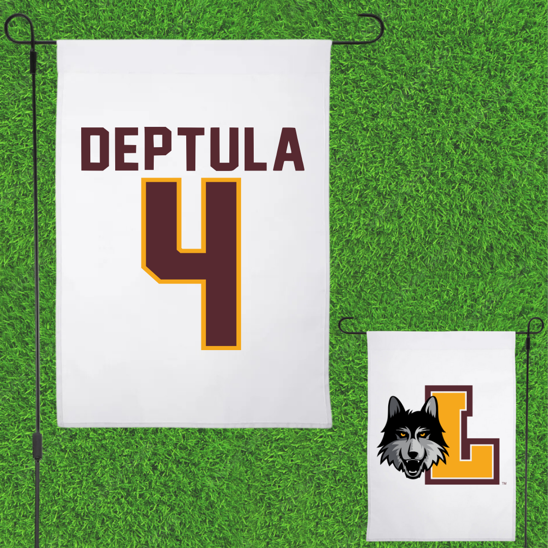 Loyola University-Chicago Basketball White Garden Flag - #4 Audrey Deptula