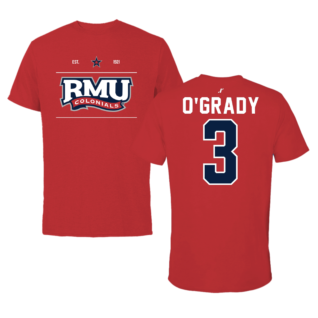 Robert Morris University Basketball Red General Performance Tee - #3 Tanner O'Grady