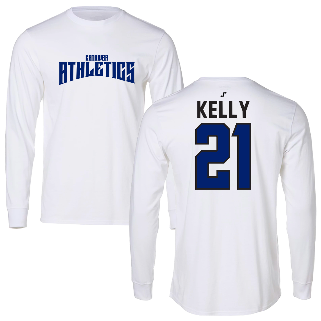 Catawba College Soccer White Classic Performance Long Sleeve - #21 Tomas Kelly