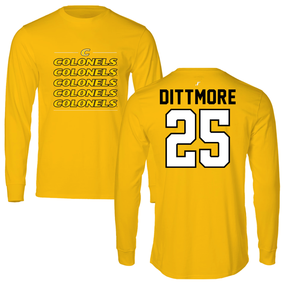 Centre College Lacrosse Gold General Long Sleeve - #25 Andrew Dittmore
