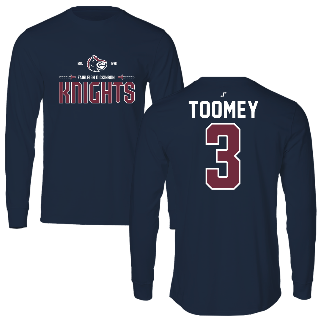 Fairleigh Dickinson University-Metropolitan Campus Basketball Navy General Performance Long Sleeve - #3 Bella Toomey