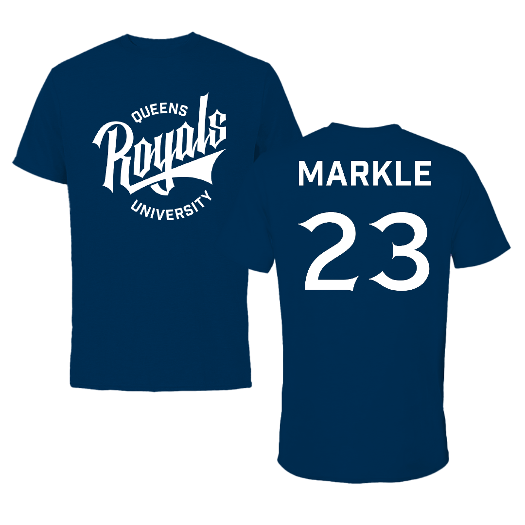 Queens University of Charlotte Softball Navy Performance Tee - #23 Alexandra Markle