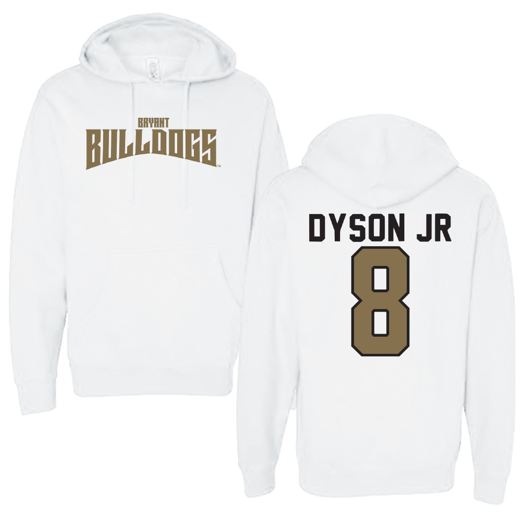 Bryant University Football White Classic Hoodie - #8 Kenny Dyson Jr