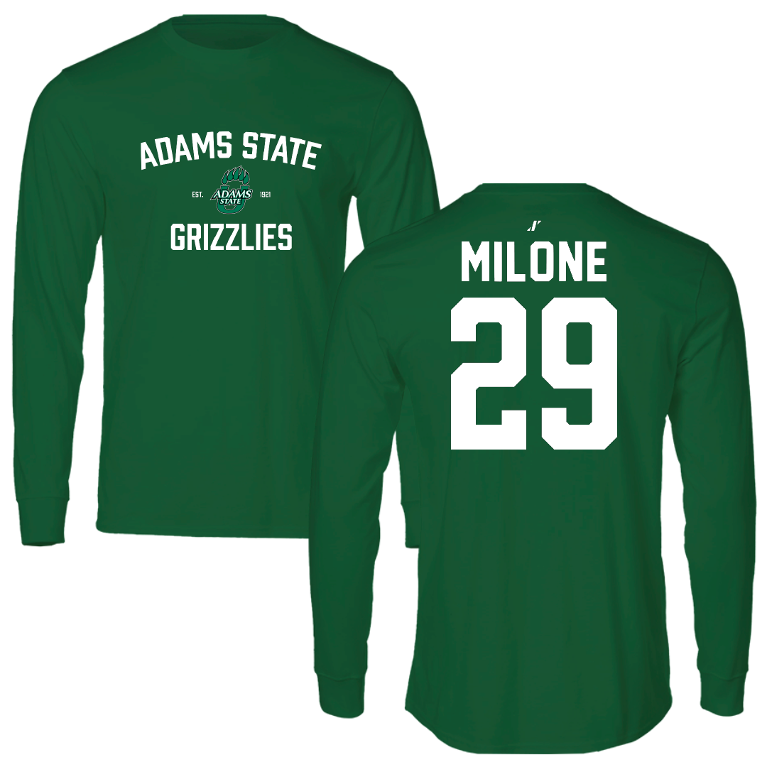 Adams State University Baseball Green General Performance Long Sleeve - #29 Alex Milone