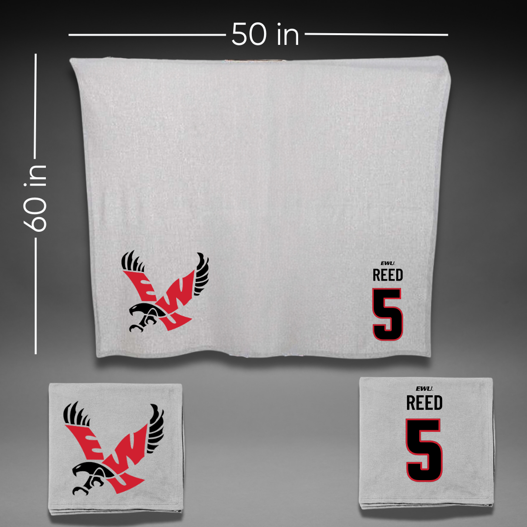 Eastern Washington University Soccer Gray Blanket - #5 Sage Reed