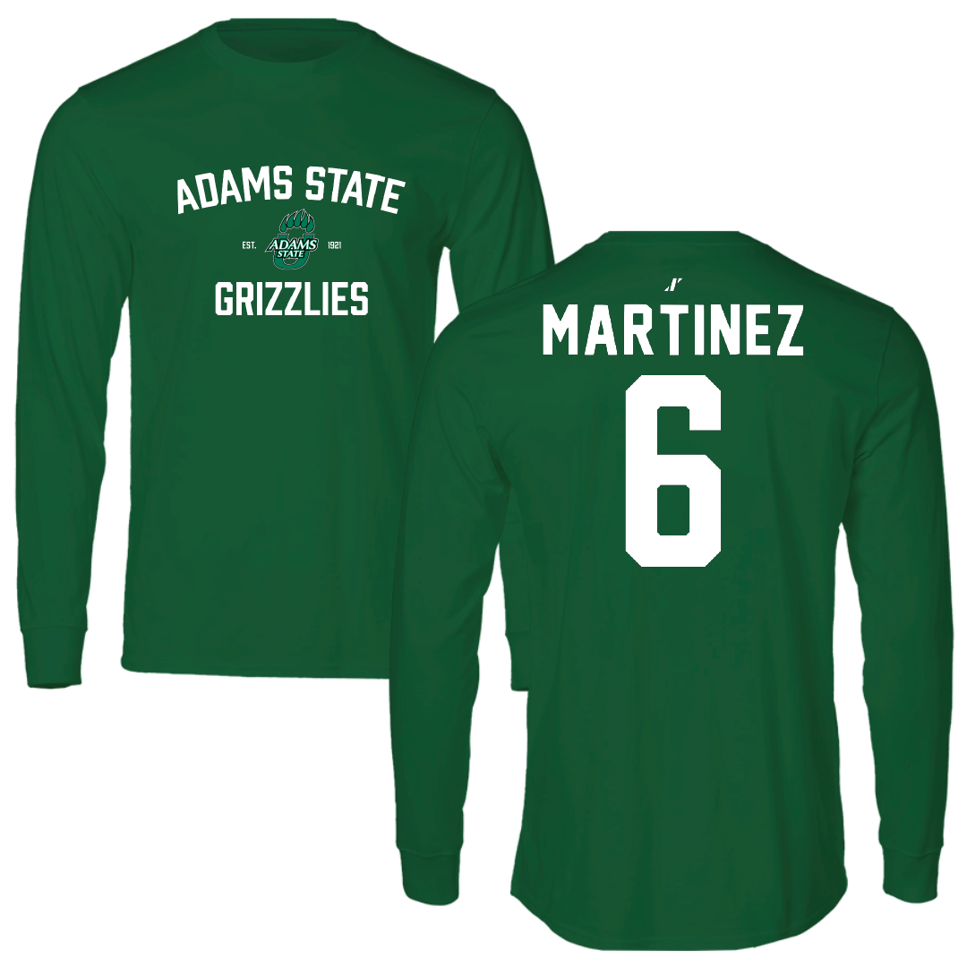 Adams State University Baseball Green General Performance Long Sleeve - #6 Gunner Martinez