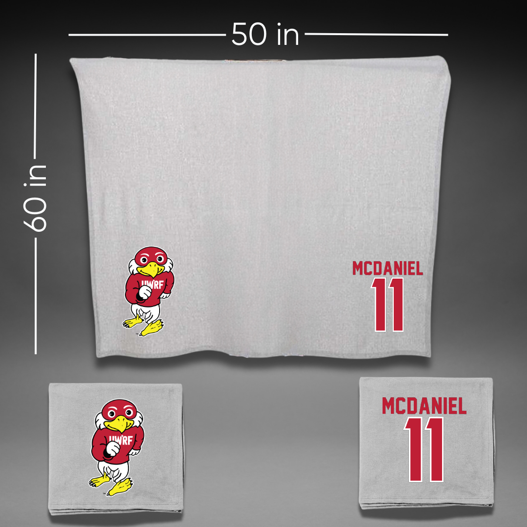 University of Wisconsin-River Falls Soccer Gray Blanket - #11 Brooke McDaniel