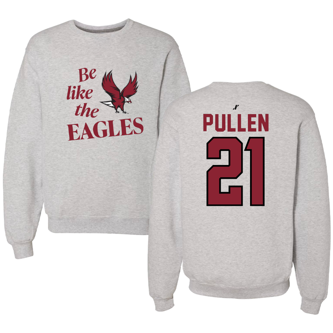 North Carolina Central University Football Light Gray Be Like Us Crewneck - #21 Josh Pullen