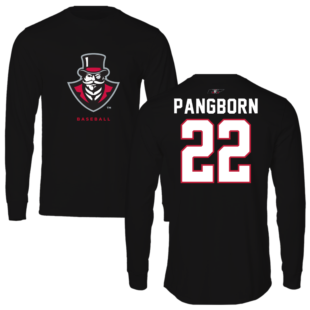 Austin Peay State University Baseball Black Mascot Long Sleeve - #22 Mason Pangborn