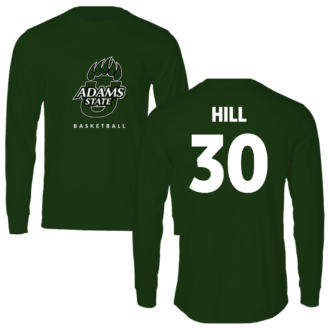 Adams State University Basketball Forest Green Performance Long Sleeve - #30 Taejhuan Hill