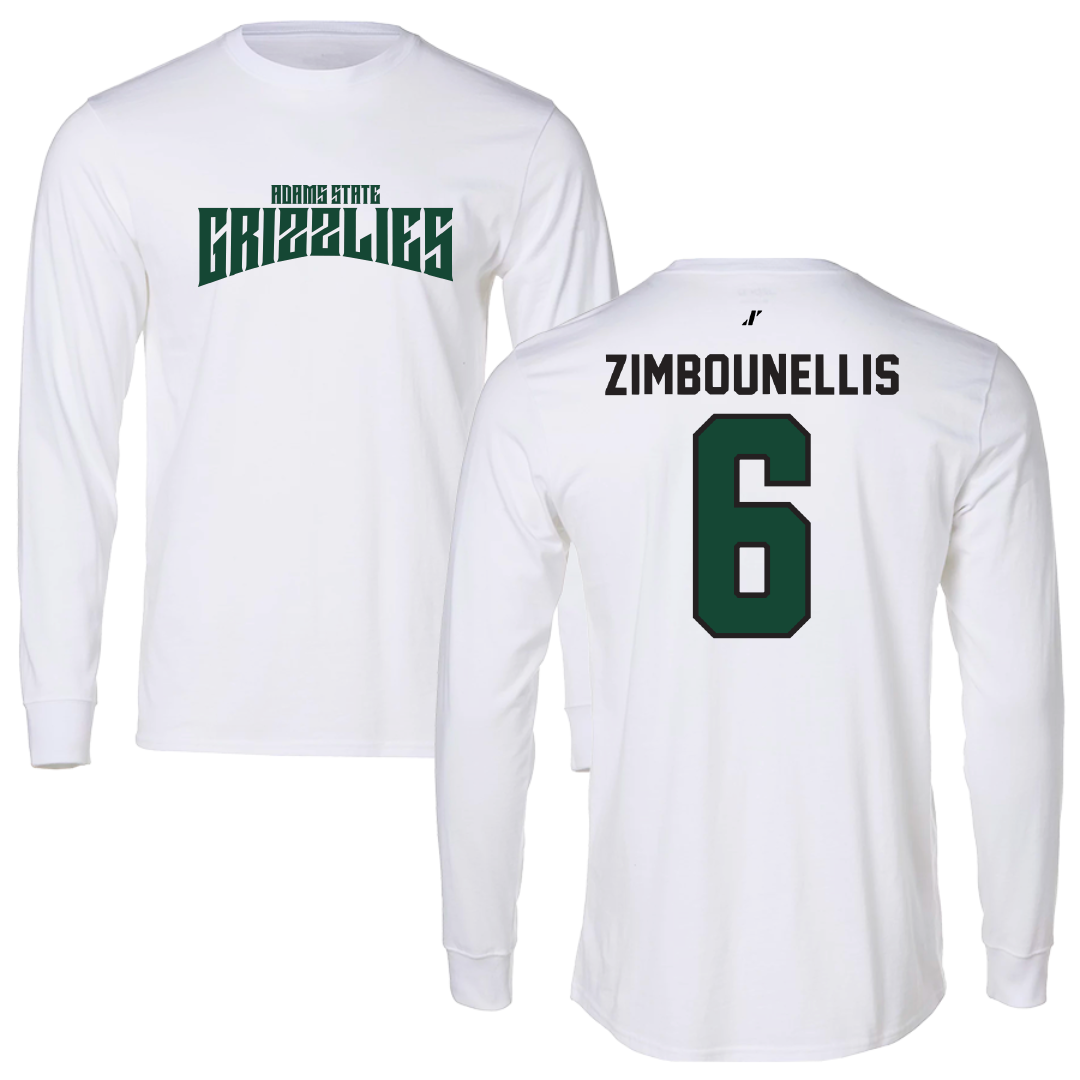 Adams State University Soccer White Classic Performance Long Sleeve - #6 Tyler Zimbounellis