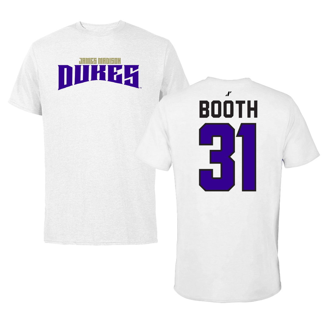 James Madison University Football White Classic Performance Tee - #31 Antoine Booth
