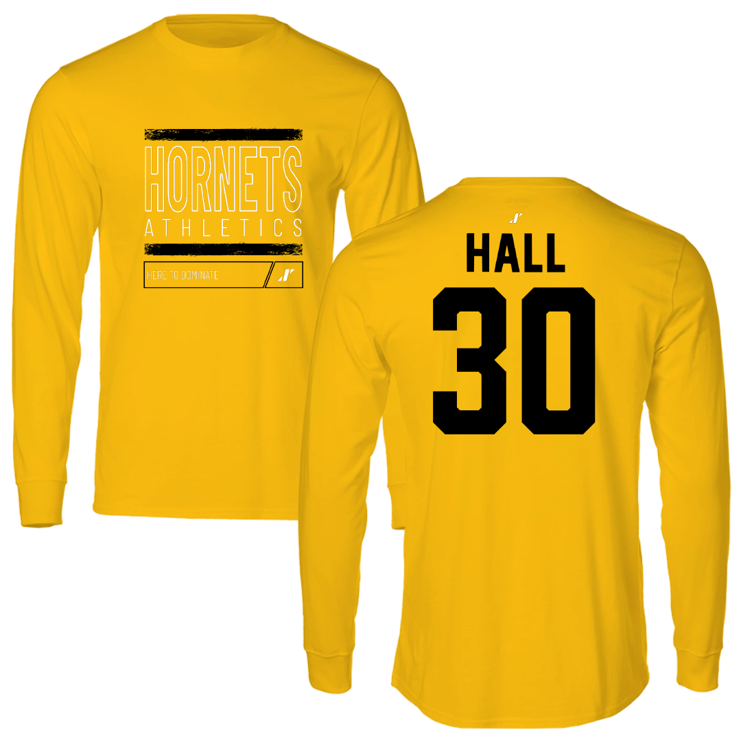Alabama State University Basketball Gold Dominate Long Sleeve - #30 Anaja Hall