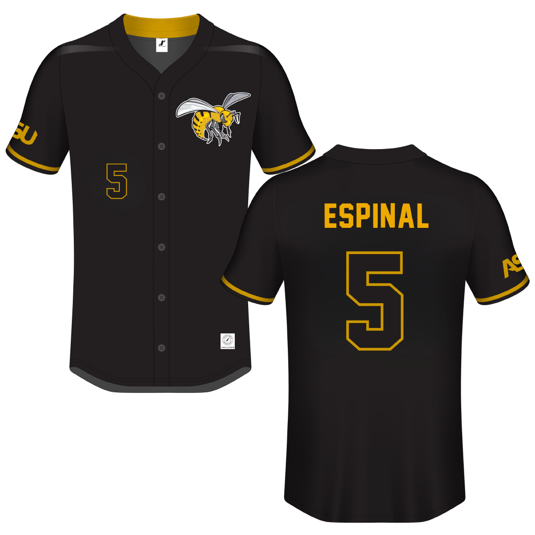 Alabama State University Black Button-Down Jersey - #5 Wilbert Espinal
